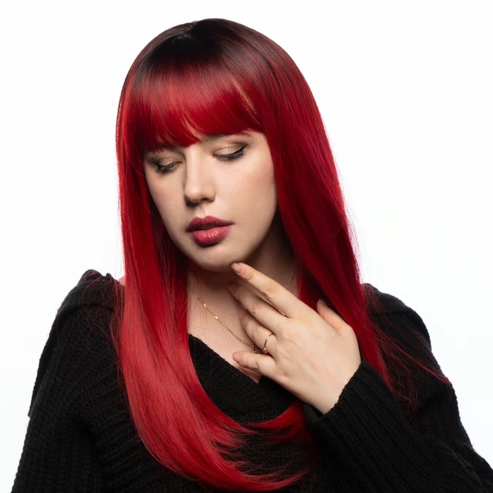 Lady Gravy Crimson Red Ombre Synthetic Wig